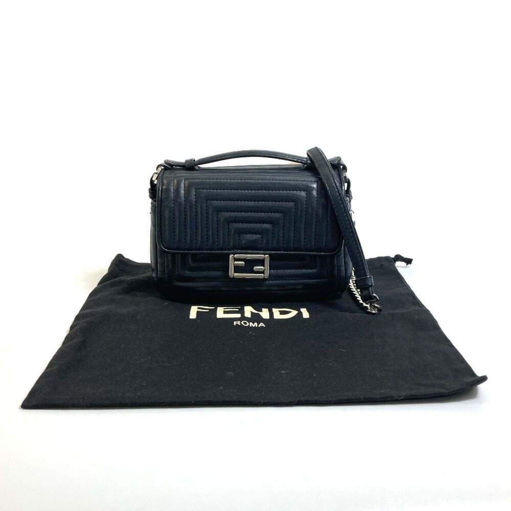 FENDI Black Leather Pochette Shoulder Bag - Picture 16 of 16